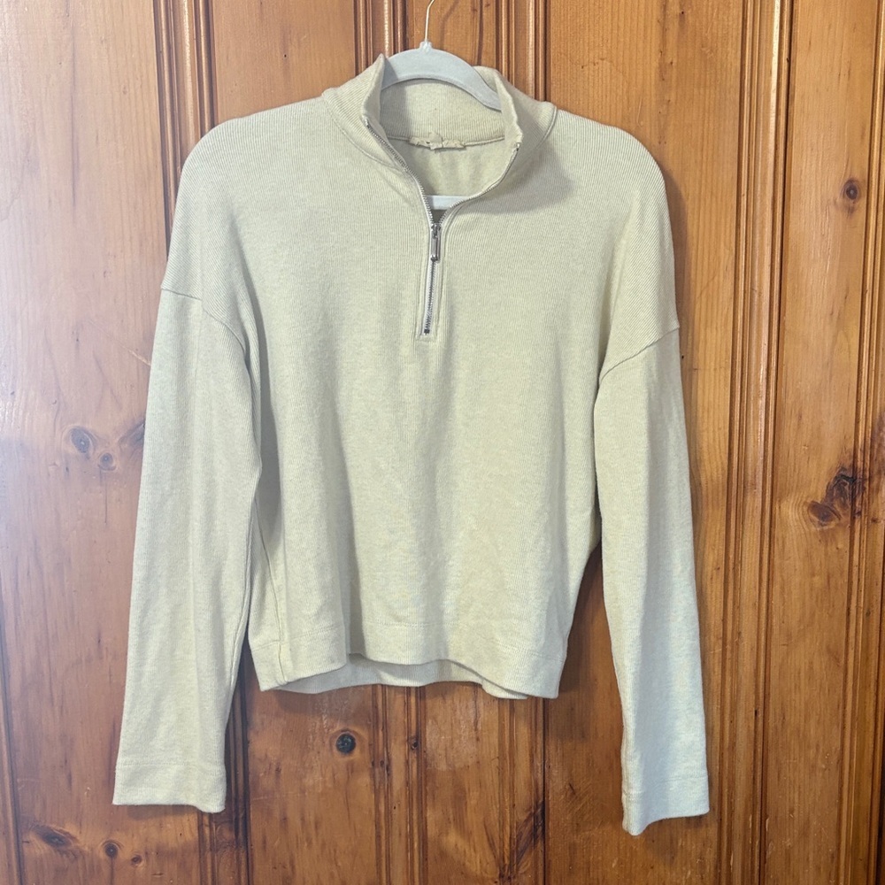 Madewell Cream Quarter-Zip Pullover - Size XXS